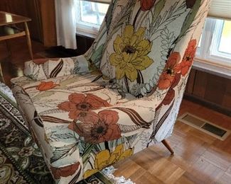 MCM Bold Floral chair Good condition