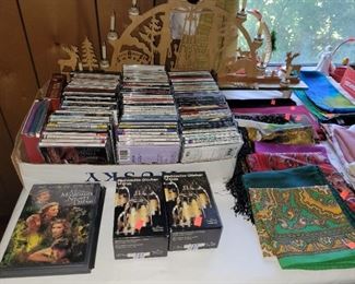 CD's, women's scarves