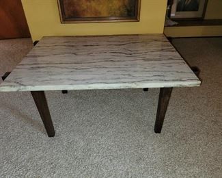 $30.00, MCM marble top table 22" x 22