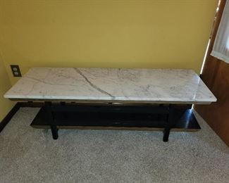 $35.00, Marble top table  with shelf