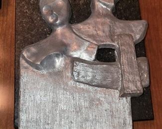 Metal on Marble Sculpture 10"