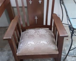 Misson style oak rocking chair 