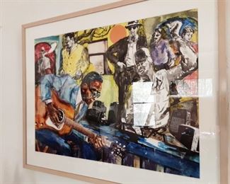 Mixed media Jazz  original art Signed 