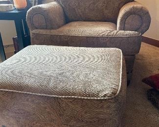 #1144G - Bancroft and Bliss armchair and ottoman - $150