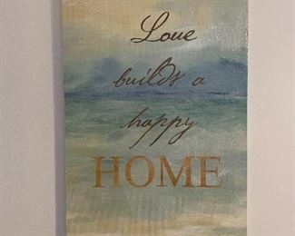 #1161G - “Love Makes a Happy Home” canvas - $12