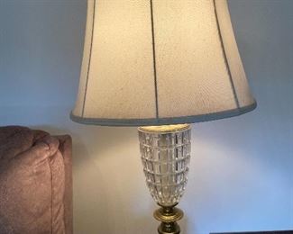#1168G - Brass tone and glass lamp - $15