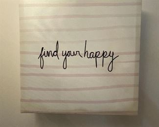 #1239G - Find Your Happy canvas - $4