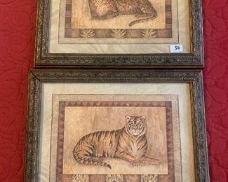 #1277F. Set of animal prints $6 (one without glass) $6