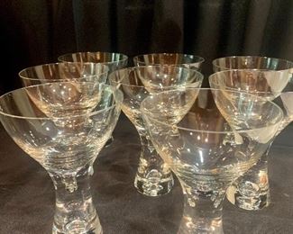 #1293B - Set of 8 hand blown crystal cocktail glasses  - $75