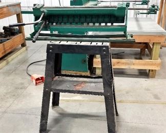 Tinnsmith 24" Cleat Bender, Model CB24, On Custom Stand, 44" x 36" x 19"