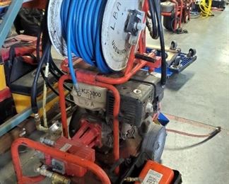 Heavy Duty Gas Powered Jetter, On 2 Wheel Cart, Foot Pedal Controls