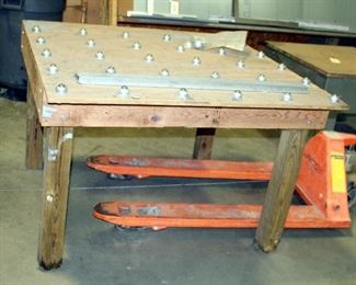 Wood Framed Roller Table, 32.5" x 48" x 48", Includes Extra Rollers