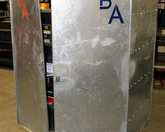 Custom Built Rolling Metal Shop Cabinet With 2 Doors And 5 Shelves, 66.5" x 48" x 31"