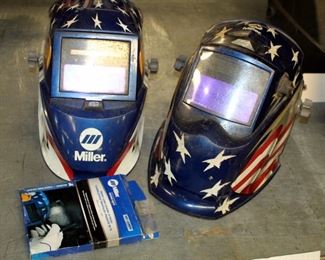 Miller Welding Hoods, Qty 2, With Replacement Lens Covers