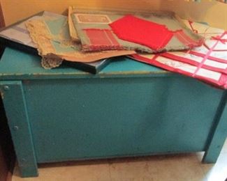 Vintage Linens...Handmade Chest...