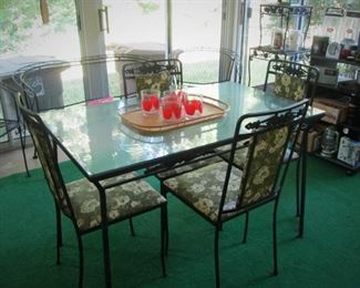 Wrought Iron Dining Set..Glass Top..