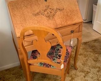 drop front burl desk