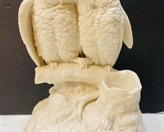 # 22- NOW $45 was $90 • Ridgeway England  bisque owl sculpture • “Matchmaking”	 