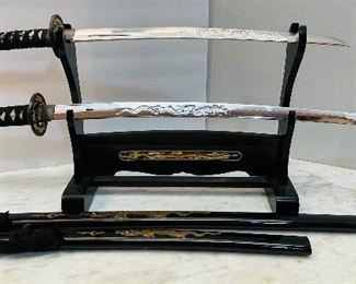 Now $75 was $150 • Set of two ceremonial swords on stand