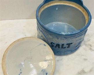 #51 - $40 • Early American salt canister  • American eagle design  • 6high 5”across