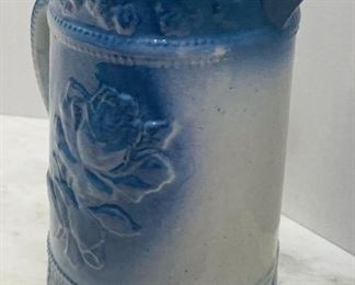 #58- NOW $25 was $50  • Early American stoneware picture rose design rose border  • 9high