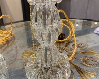 #15 Pair of glass stick lamps $90 -13"to light bulb. x 4 1/2"W 
