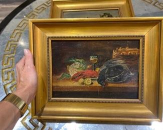 #28 - $295 Pair of English painting of still life - 13 3/4" x 10 3/4"