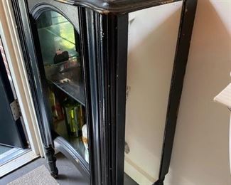 #34 - $80 - Small black cabinet with light 18 1/2"W x 11"D x 34"T 
