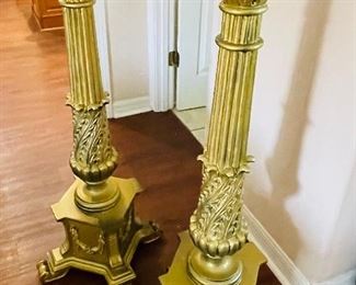 $500 • Pair of wood carved pedestal (1960s repro from White House) • 47high 15 wide