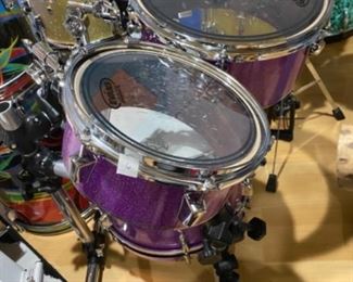#6 - $400 Custom Pancake Drum Kit, Purple Sparkle (4PC) - 16K, 14T, 10T,13S (Matching) with Gibraltar Rack
