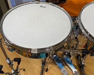 24 -  $700 Gibraltar Auxiliary Percussion Rack with Pearl Primero 13" Flat Timbale w/tom mount (2), 14" Trash Crash, 36 Bar wind Chime