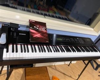 #31 - $750 -Yamaha S08 88-note Weighted action synthesizer with stand and MGear sustain pedal 