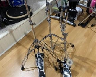 #34 - $175 Ludwig Drum Set Hardware Pack, HH Stand, Snare Stand, Kick Pedal, Straight Cymbal Stand
