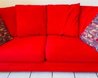$390    Hillcraft red sofa bed  • 36high 92wide 40deep 