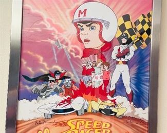 $425 Speed Racer Enterprises “Go speed Racer Go II” 21 ¾” x 17 ½” from edition of 9,500 signed by Peter Fernandez and Corinne Orr. 