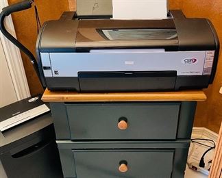 $195 Epson Stylus Claria Hi definition Ink Photo 1400	$65 green two drawer cabinet •  25high 24wide 17deep 
