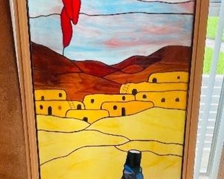 Stained glass panel   • 61 5/8high 26wide