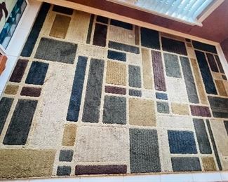 $45  Beaulieu flare Safari Geometrical brown carpet area rug  • 7.5 x 5