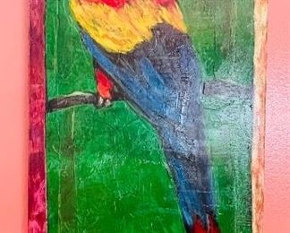 $100  Lex Rex Chollar parrot artwork  • 40x18