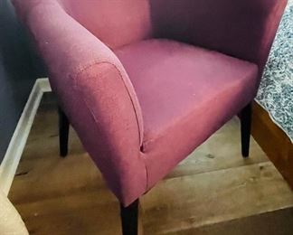 $55  Purple fabric accent chair  • 31high 27wide 25deep