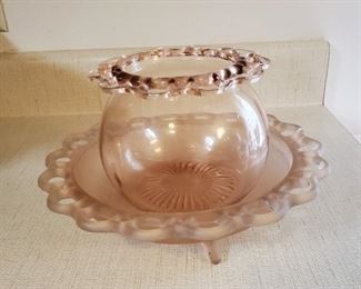 Vase Bowl PinkDepressionGlass