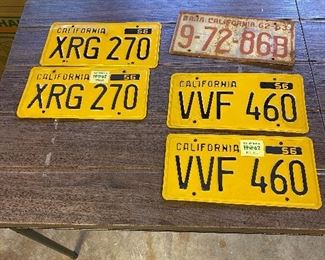 2 pairs California 1956 license plate
Baja California 1962-62 license plate