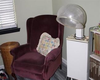ladies Franklin recliner and salon hair dryer