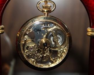 Colibri skeleton pocket watch