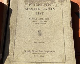 1934 Plymouth Master Parts List