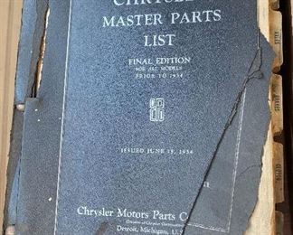 1934 Chrysler Master Parts List