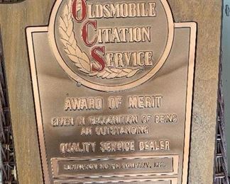 Vintage Oldsmobile Award Plaques (Lexington Motor Company)