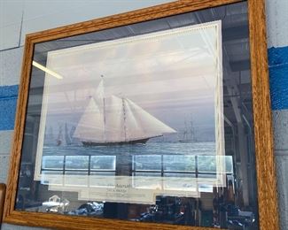 Framed "The Twelve Meters" Signed Tim Thompson America's Cup Print