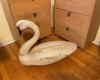 Large wooden swan