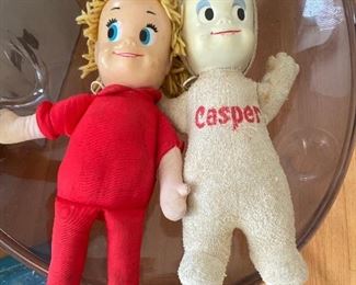 Mattel 1960’s Casper & Belle doll Matty’s Casper’s friendly ghost sister. Both with working pull strings